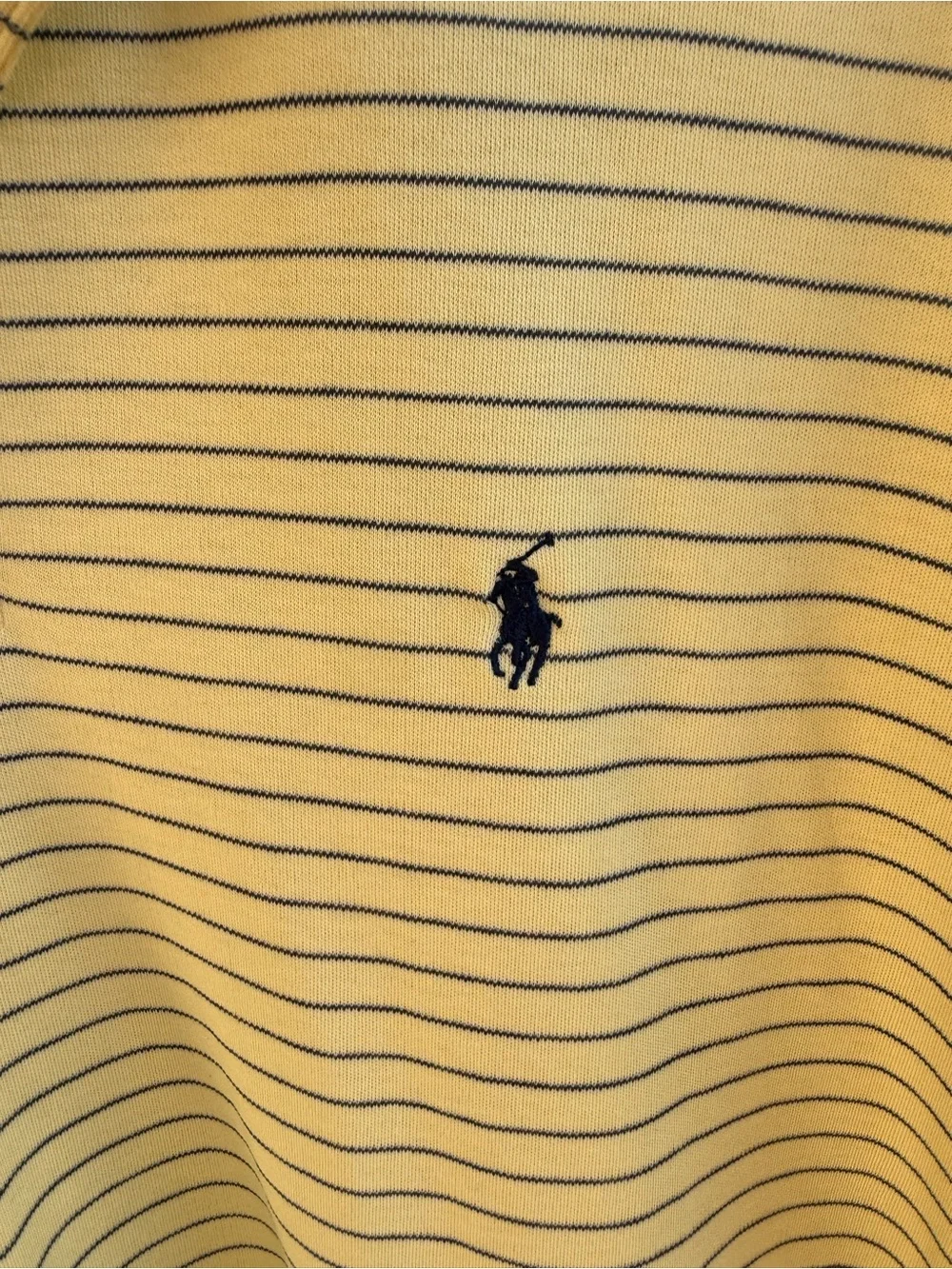 Ralph Lauren Yellow & Navy Thin-Strip Polo Shirt